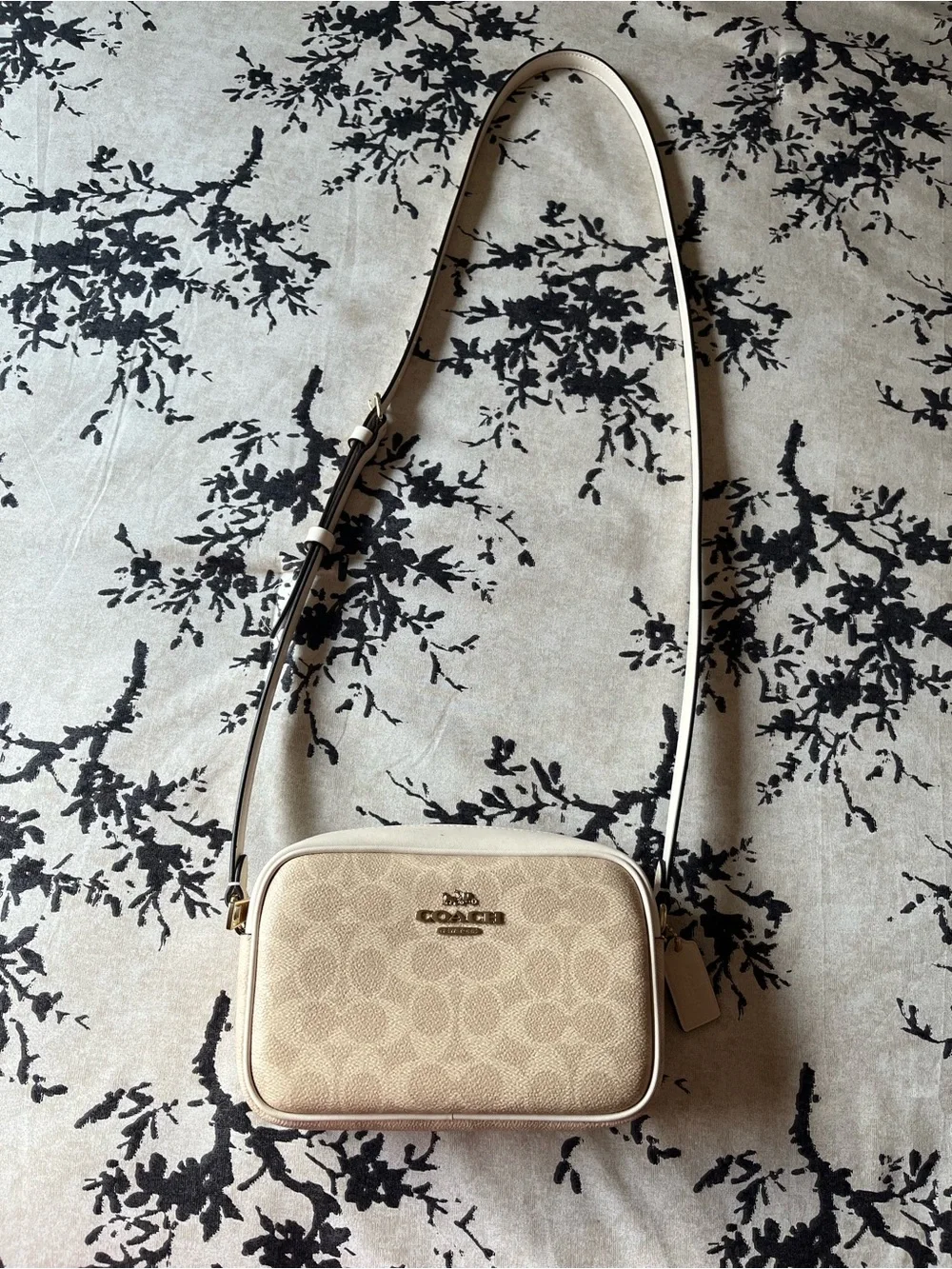 Coach Chalk/Tan Signature Pebble Crossbody Bag
